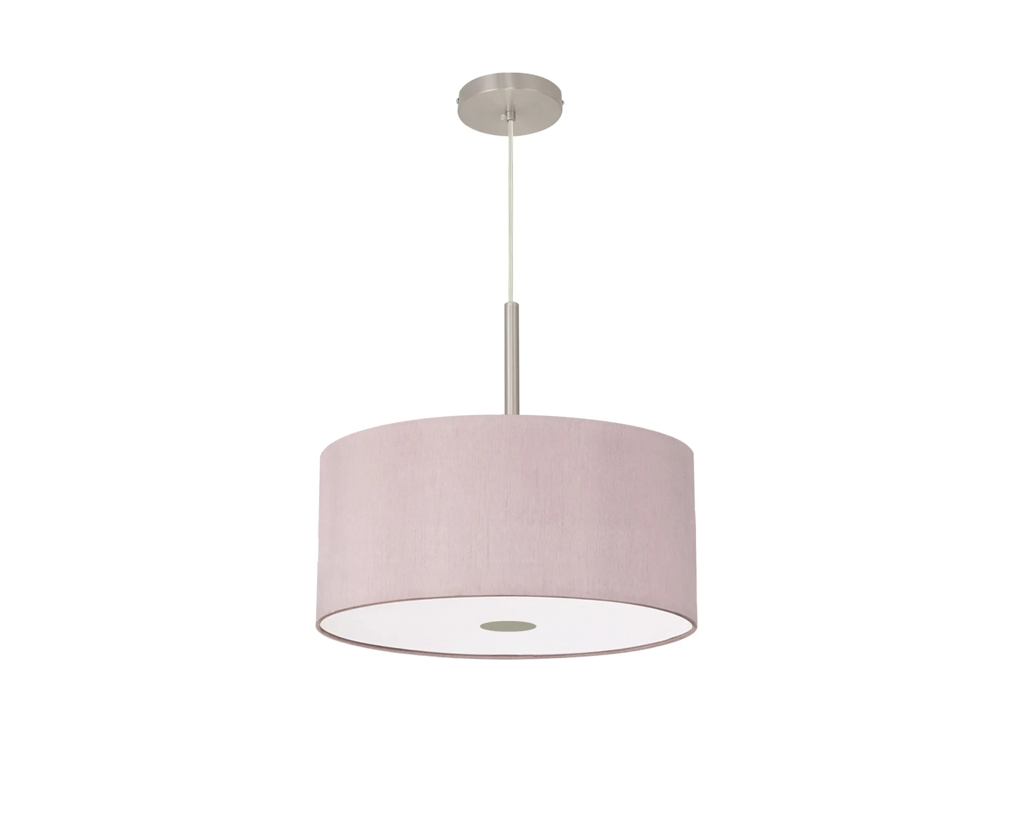 Baymont 40cm Pendant 1 Light Satin Nickel,, Frosted DiffuserTaupe/Halo Gold DK0297  Deco Baymont SN TA